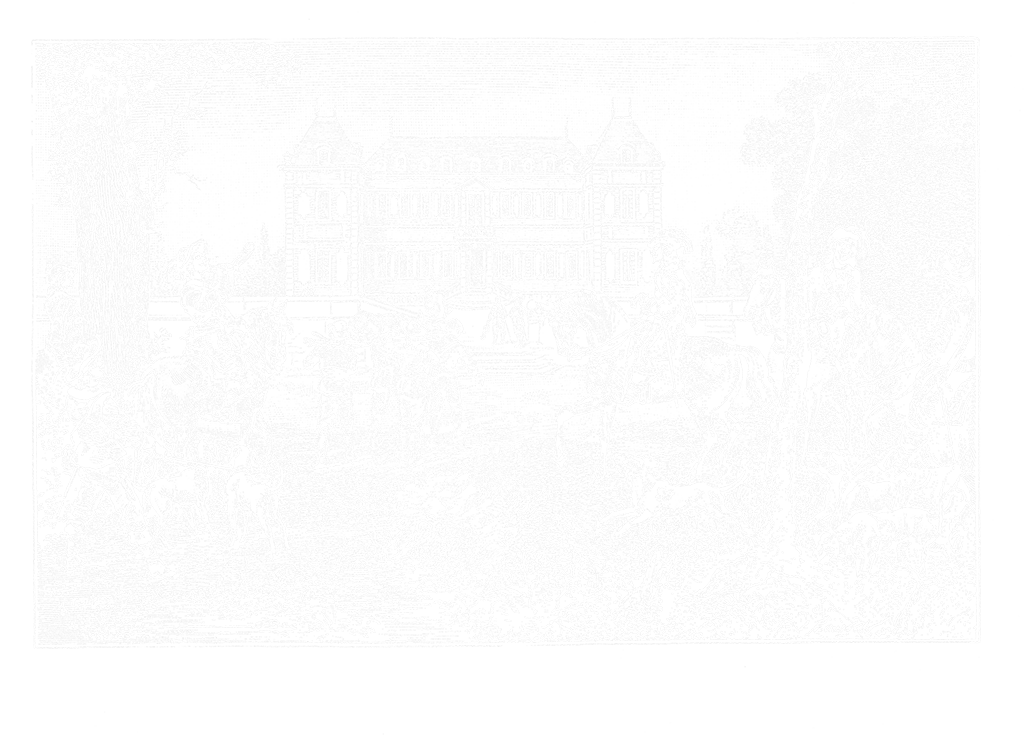 Gravure historique du premier château de Versailles sous Louis XIII, par A. Touchemolin, Yvelines, région Île-de-France