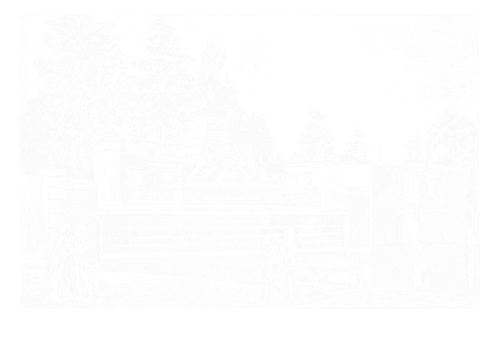 Gravure représentant le monument commémoratif de Léon Gambetta aux Jardies à Sèvres, par P. Merwart, Hauts-de-Seine, région Île-de-France