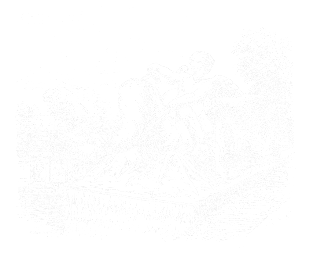 Gravure détaillant une sculpture mythologique du bassin de Neptune dans le parc de Versailles, par A. Touchemolin